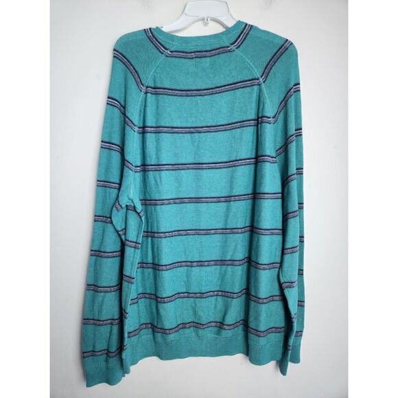 G.H. Bass & Co. Men Teal Blue & Green 100% Cotton Pullover Sweater size XL - Picture 6 of 8